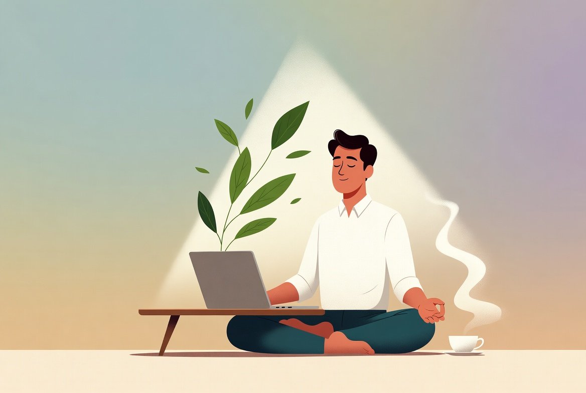 Holistic Mental Health – Young Professional Finding Peace Amid Busy Work Life
