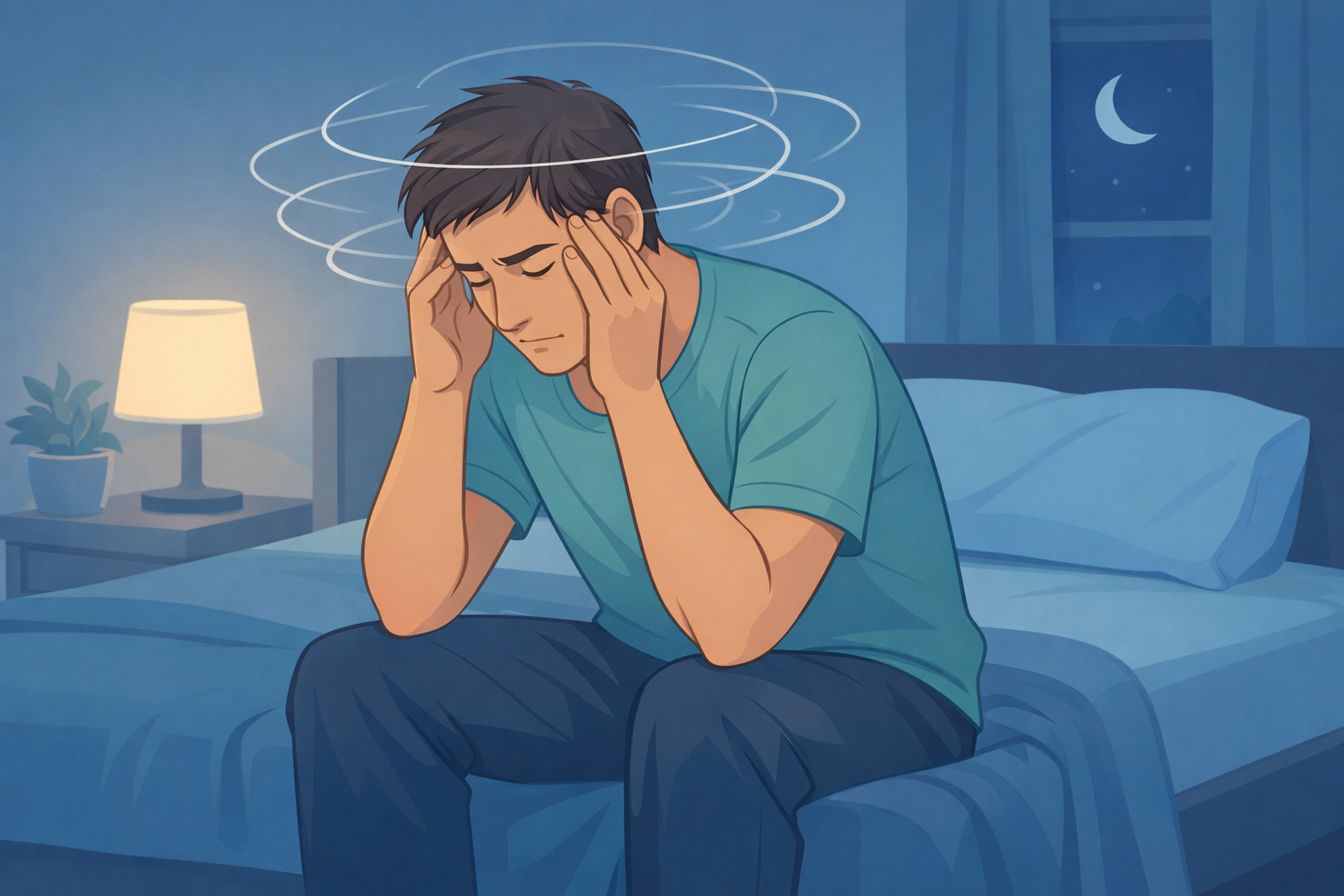 Person sitting on a bed while feeling mentally overwhelmed