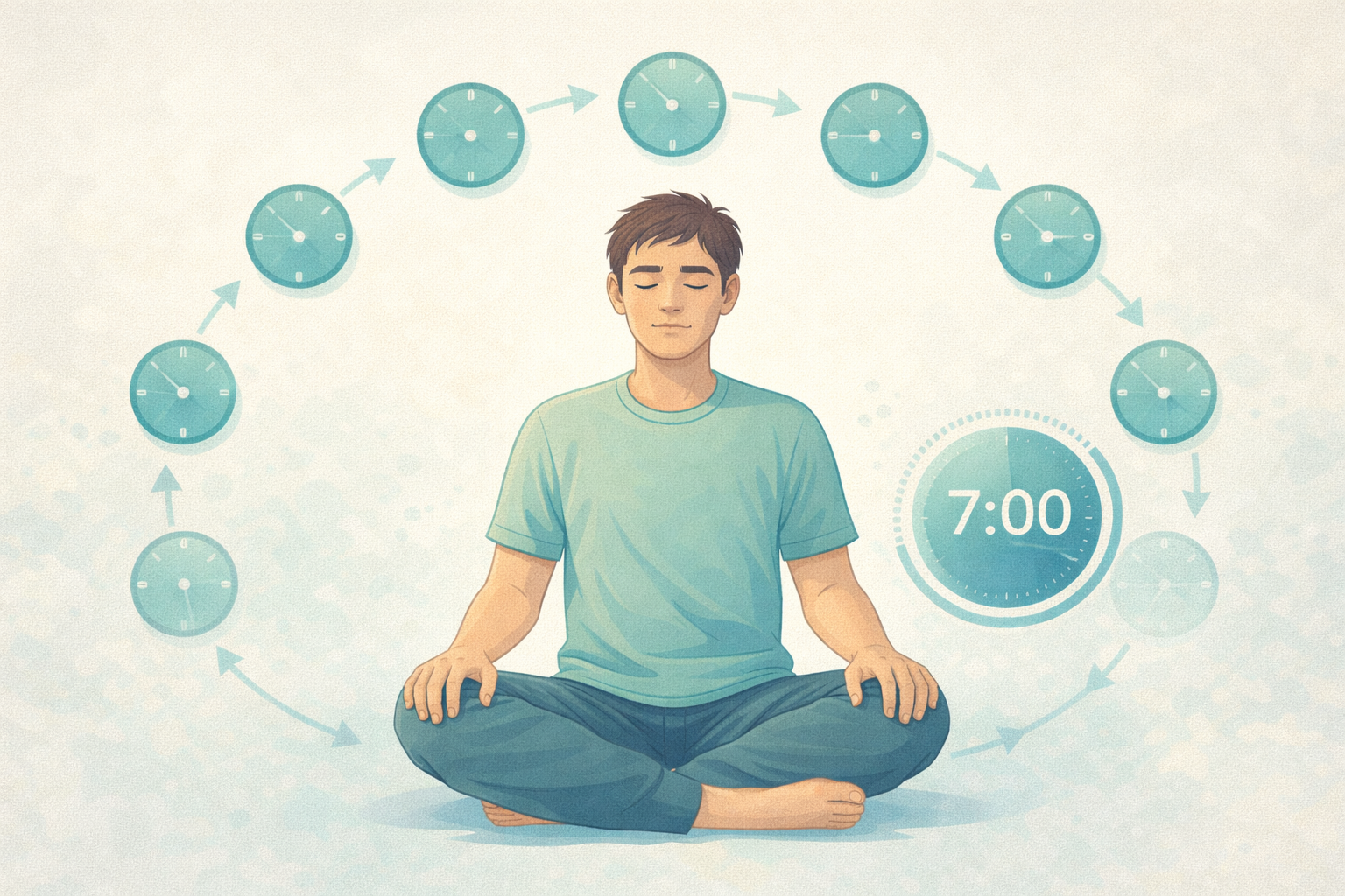 Seven-minute reset protocol illustration