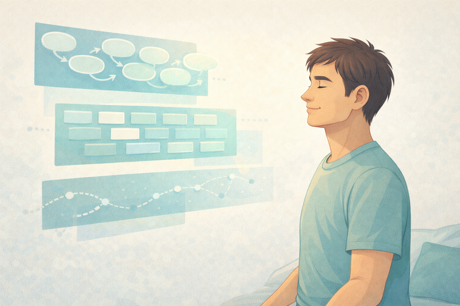 Illustration of advanced mental organisation and calm